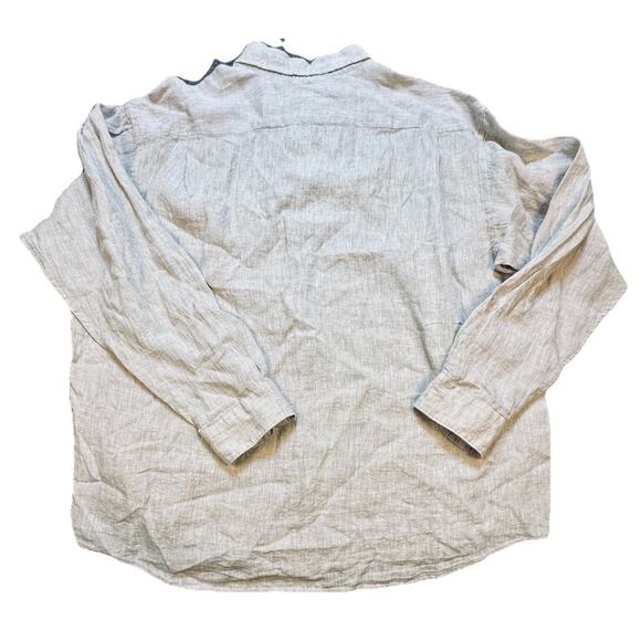 JoS A Bank Reserve Linen Shirt Mens Sz 2XL Tan Beige 100% Linen Long Sleeve NWT - Picture 3 of 9